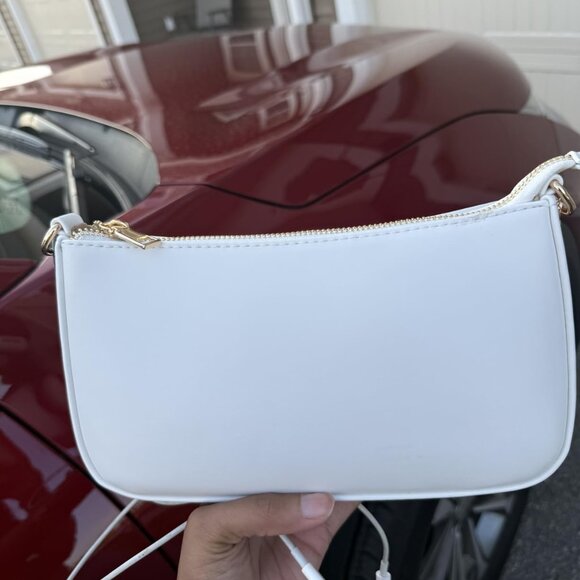 Neiman Marcus Lucine Blue Retro Vegan Leather Shoulder Bag - Picture 3 of 4